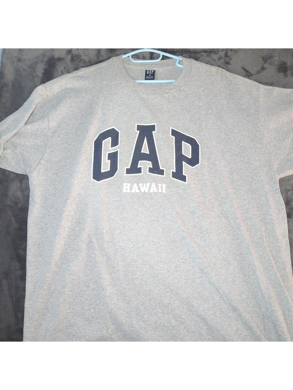Vintage Gap Shirt Mens X-Large Gray Short Sleeve Spellout Hawaii USA T-Shirt